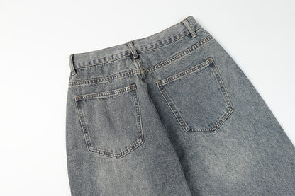 Panel Design Wide Leg Denim Jeans WN25497