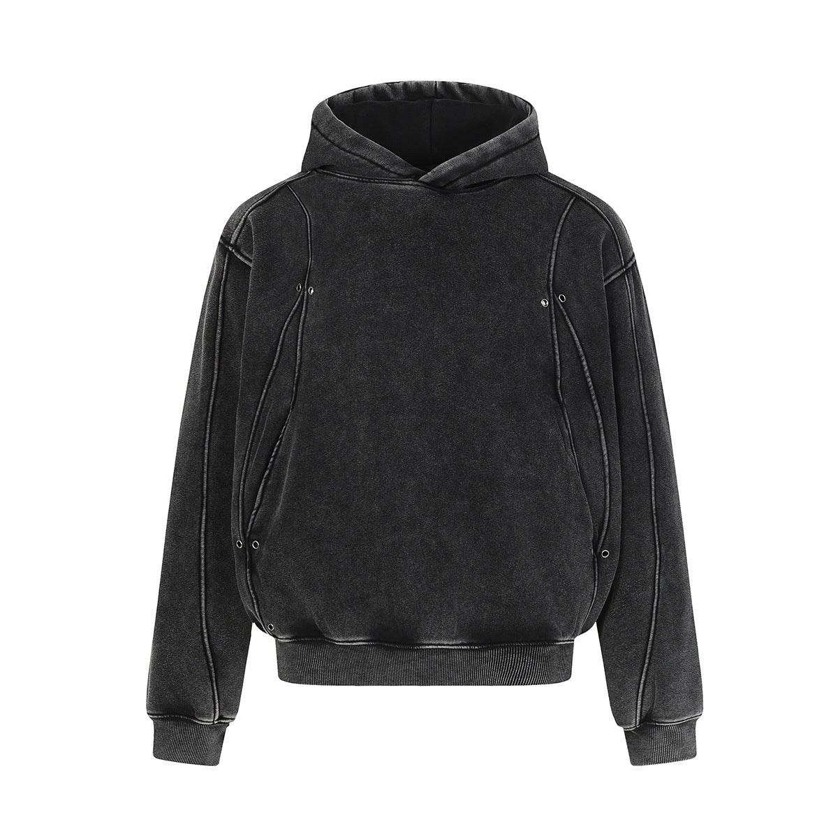 Heavyweight Washed Deconstructed Pullover Hoodie WN23037
