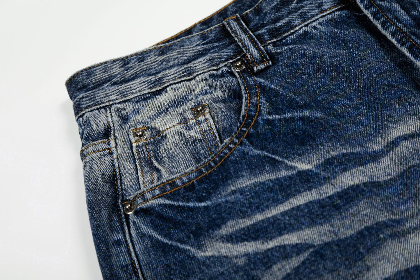 Washed Whiskers Flare Denim Jeans WN25832