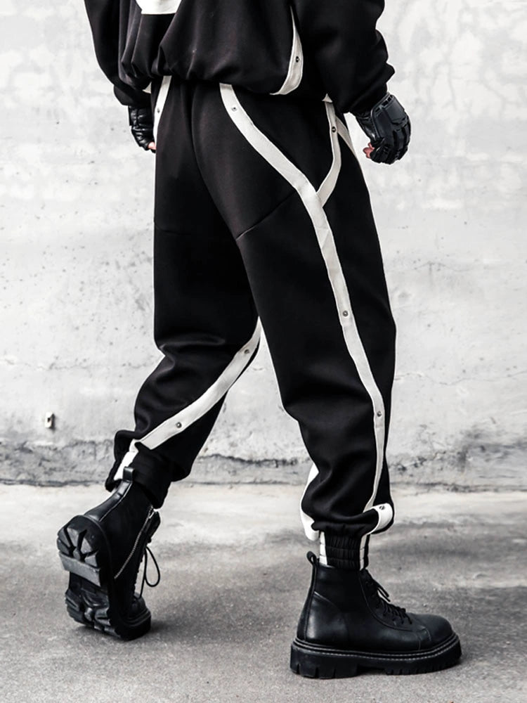 Colorblock Wide Leg Cuffed Pants WN22387