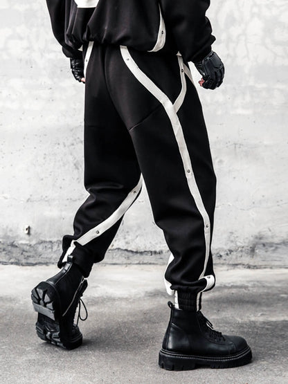 Colorblock Wide Leg Cuffed Pants WN22387