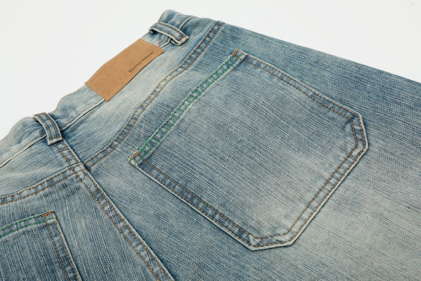 Washed Whisker Wide Leg Denim Jeans WN26037