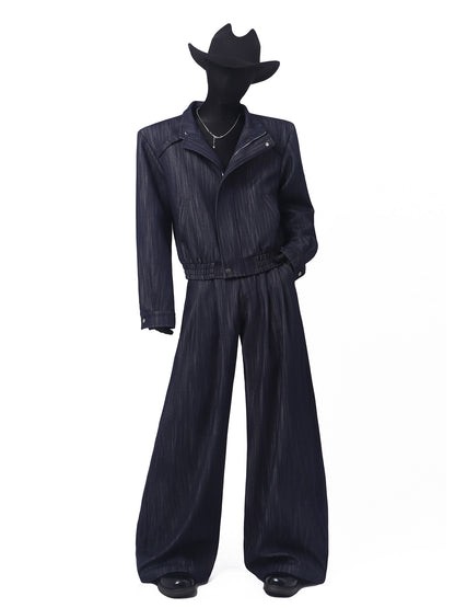 Short Jacket & Wide Leg Trousers Setup WN23754