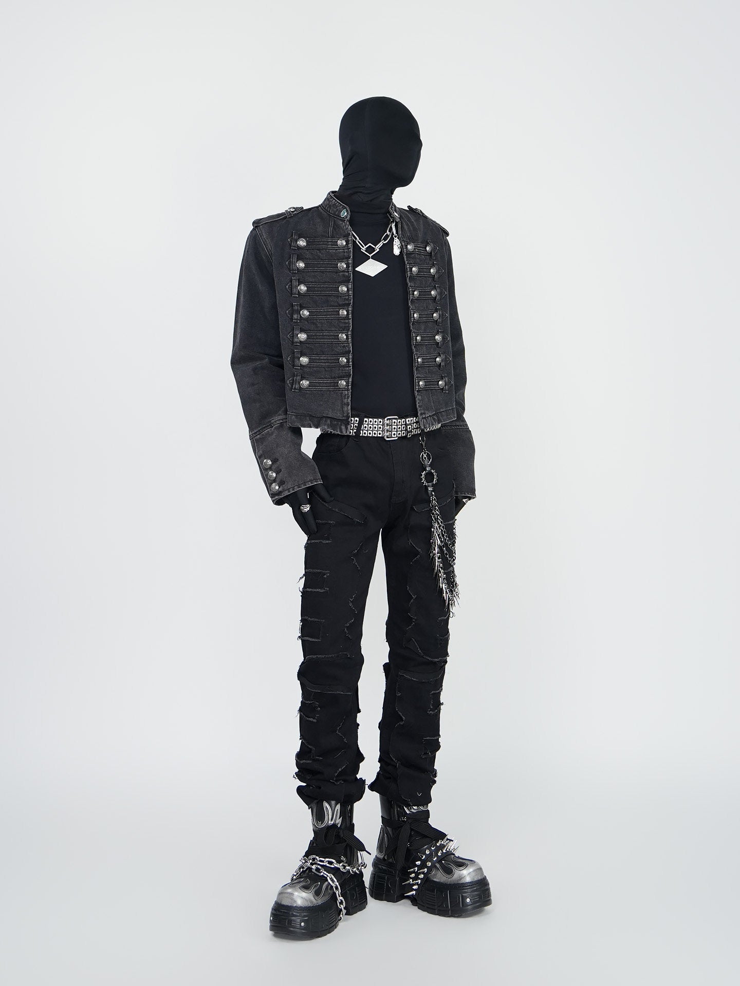 Damage Fray Fringe Straight Pants WN24292