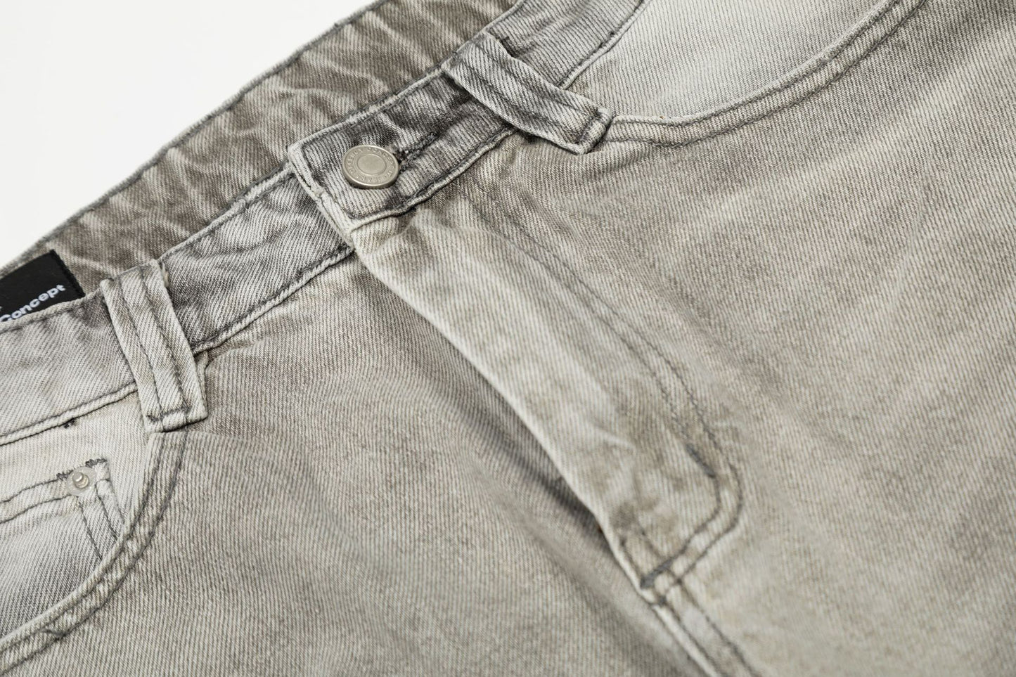 Ink Splash Damage Curved Wide Leg Denim Jeans WN26166