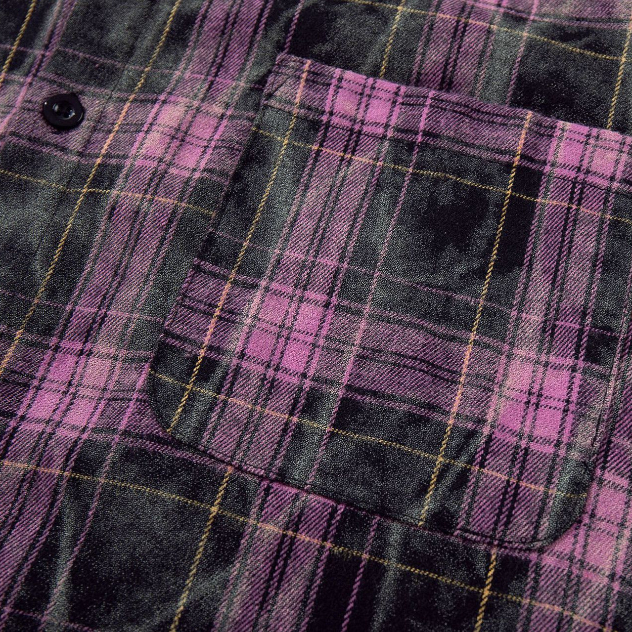 Washed Tie-Dye Plaid Short Sleeve Shirt WN25748