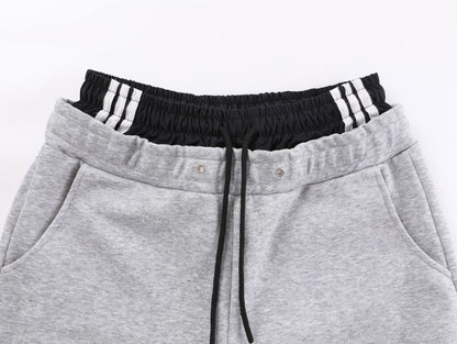 Contrast Panel Side-Stripe Wide Leg Sweatpants WN27912