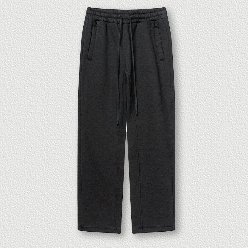 Cropped Sporty Zipper Hoodie & Sweat Jogger Pants & Straight-Leg Sweatpants Setup WN23116