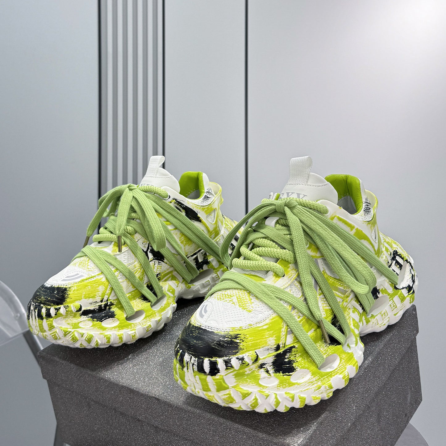 Paint Splash Rope Lace Chunky Sole Sneakers WN24649