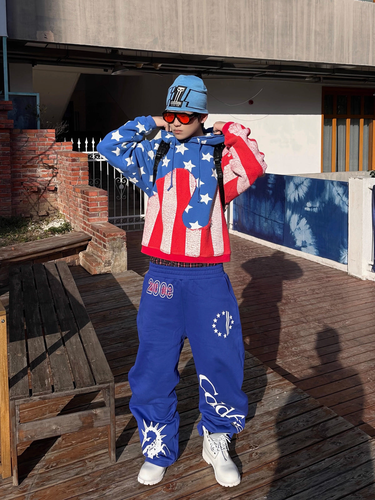 Wide Leg Graphic Print Sweat Pants WN27167