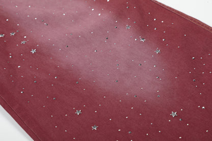Washed Paint Studs Wide Leg Pants WN25542