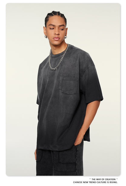 Washed Oversize Short-sleeve T-shirt WN6453