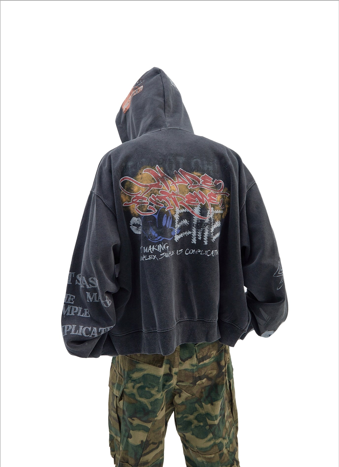 Graffiti Print Zipper Hoodie WN8775