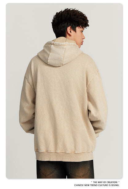 Washed Oversize Skateboard Print Hoodie WN7819