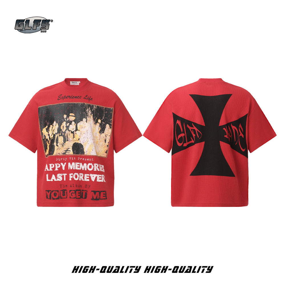 Cross Portrait Print Short Sleeve T-Shirt WN26597