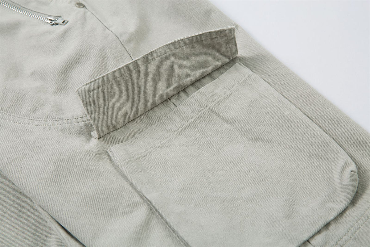 Multi-Pocket Wide Leg Cargo Half Pants WN26813