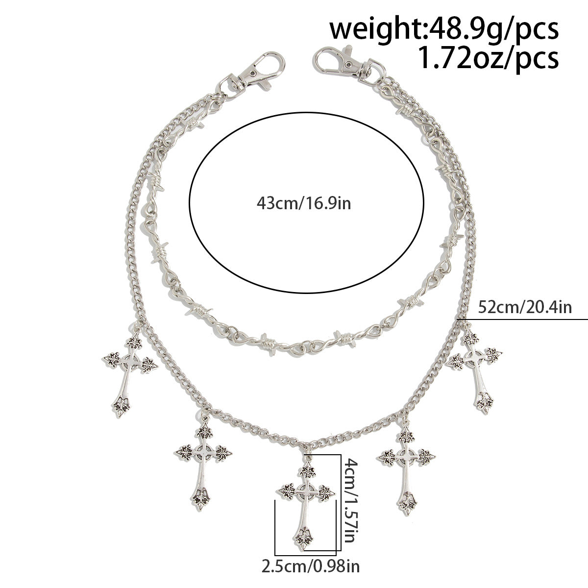 Cross Decor Pants Chain WN21079