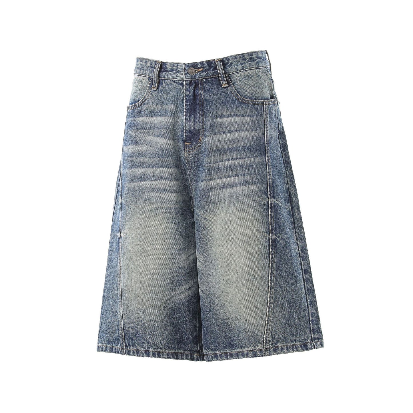 Denim Wash Wide Leg Half Pants WN25644