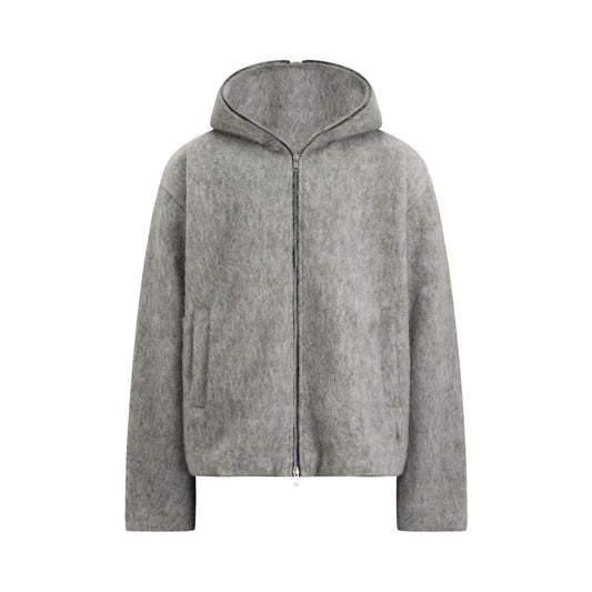 Wool Blend Zipper Knit Hooded Cardigan WN23588