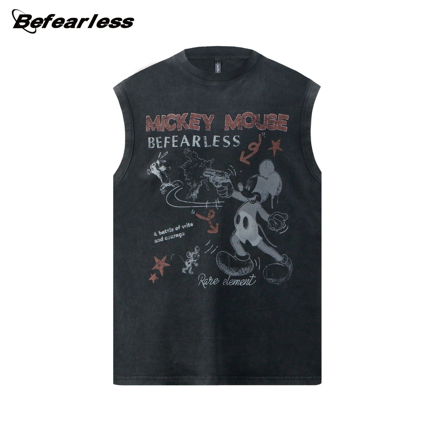 Graffiti Cartoon Letter Print Sleeveless T-Shirt WN26210