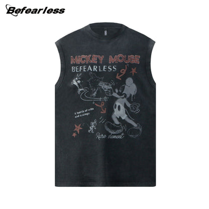 Graffiti Cartoon Letter Print Sleeveless T-Shirt WN26210