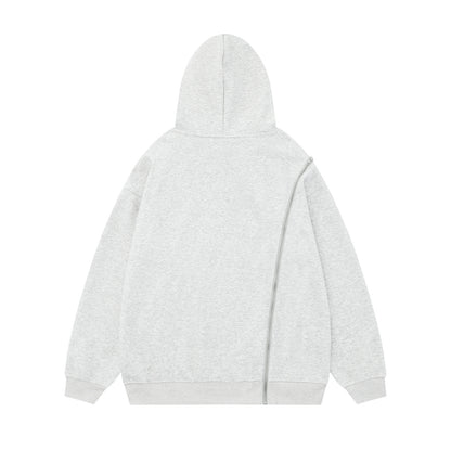 Lightning Zipper Design Oversize Pullover Hoodie WN11128