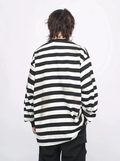 Oversize Striped Long Sleeve T-shirt WN8402