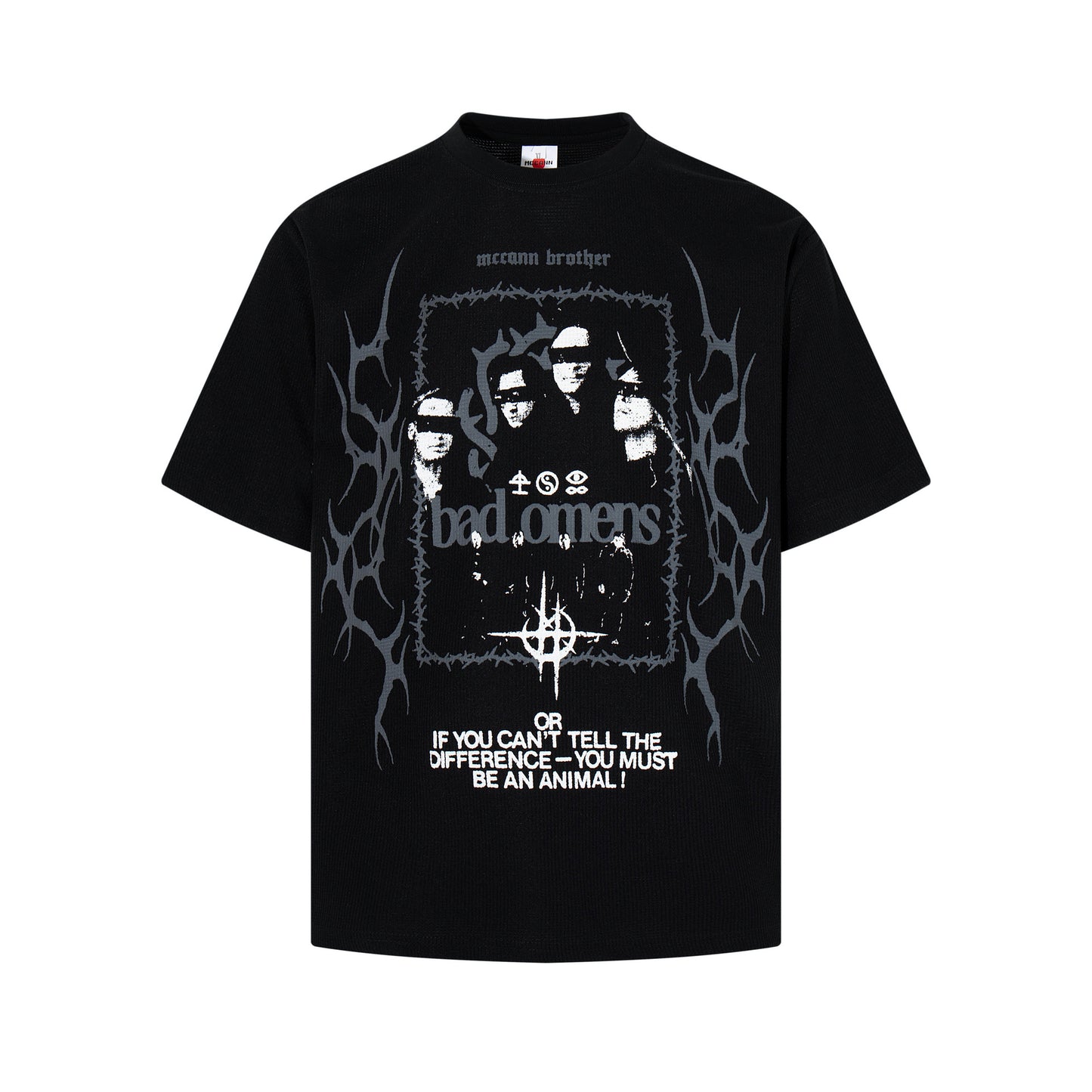 Waffle Gothic Portrait Print Short Sleeve T-Shirt WN25516