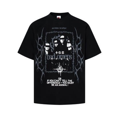 Waffle Gothic Portrait Print Short Sleeve T-Shirt WN25516