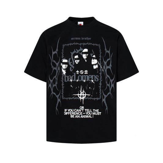 Waffle Gothic Portrait Print Short Sleeve T-Shirt WN25516
