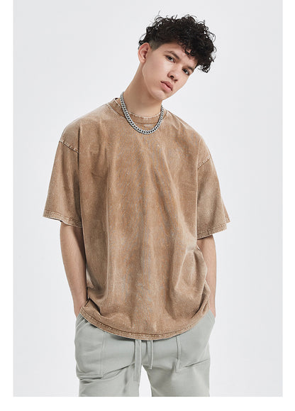 Vintage Dyed Oversize Short-sleeve T-shirt & Vintage Dyed Short Sweatpants Setup WN6631-K