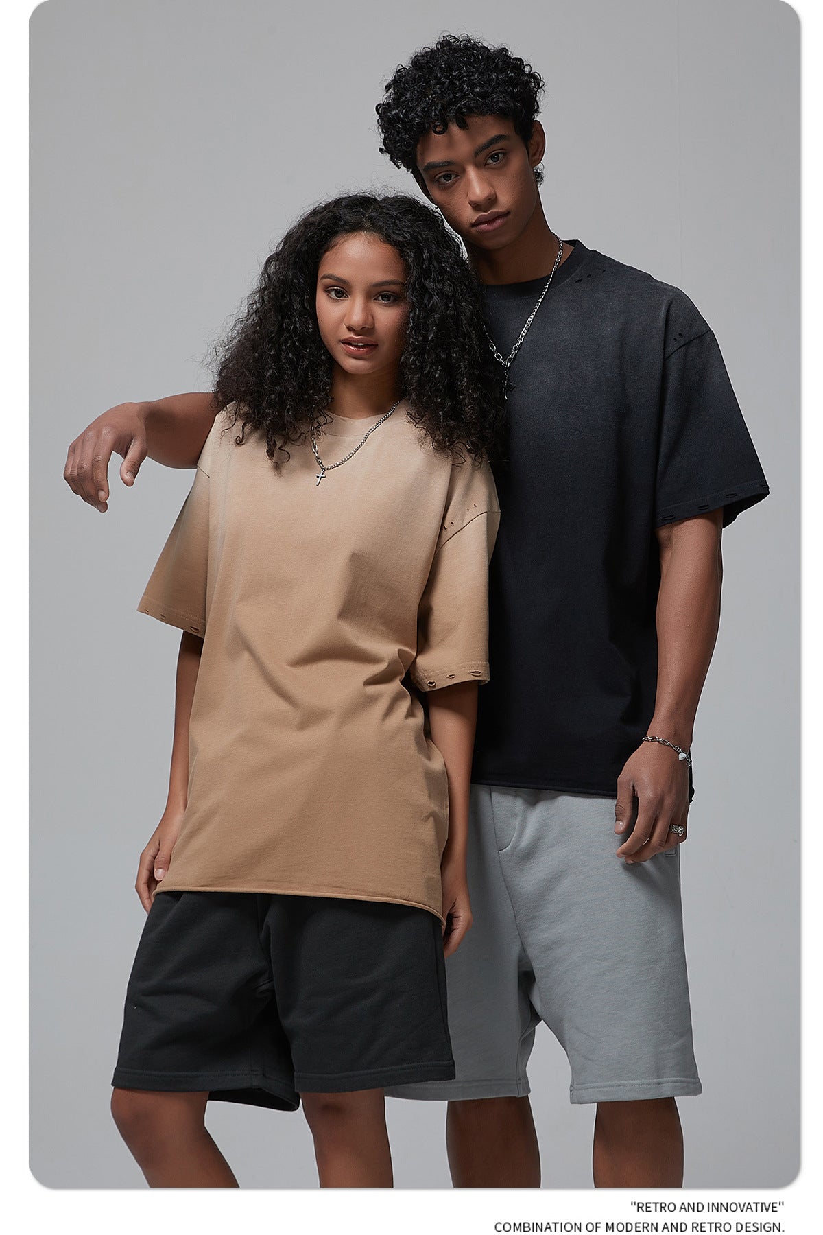 Spray Dyeing Round Neck Short Sleeve T-Shirt WN7806