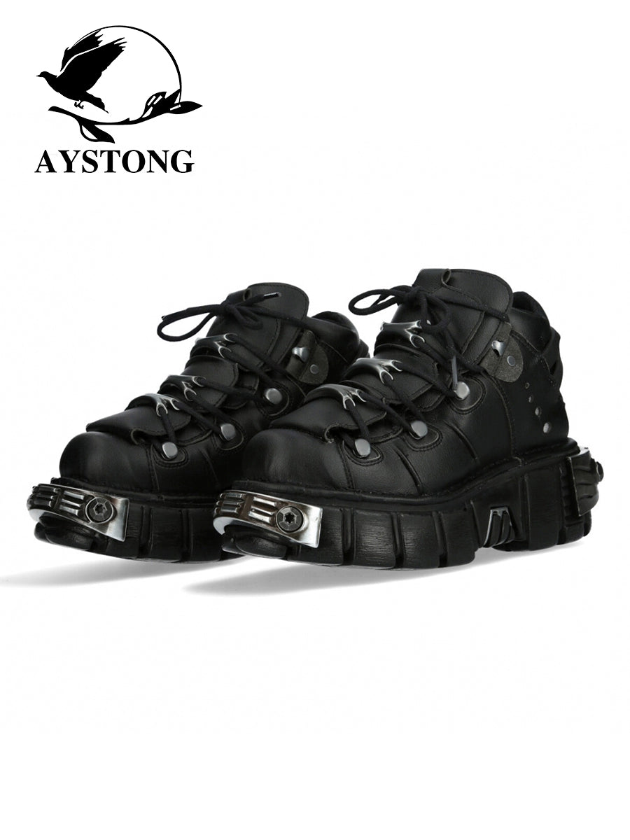 Chunky Sole Derby Metal Design Shoes WN19190