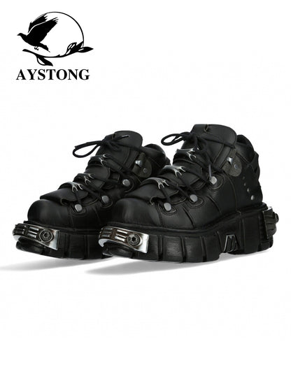 Chunky Sole Derby Metal Design Shoes WN19190