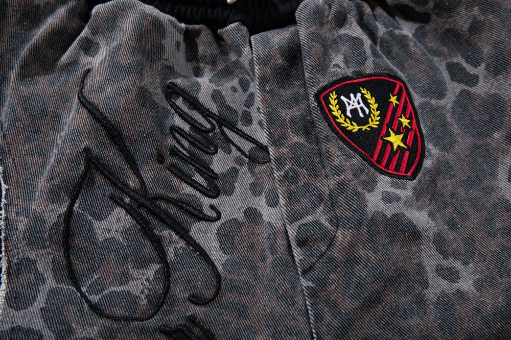Leopard Embroidery Polo Shirt & Short Pants Setup WN27909