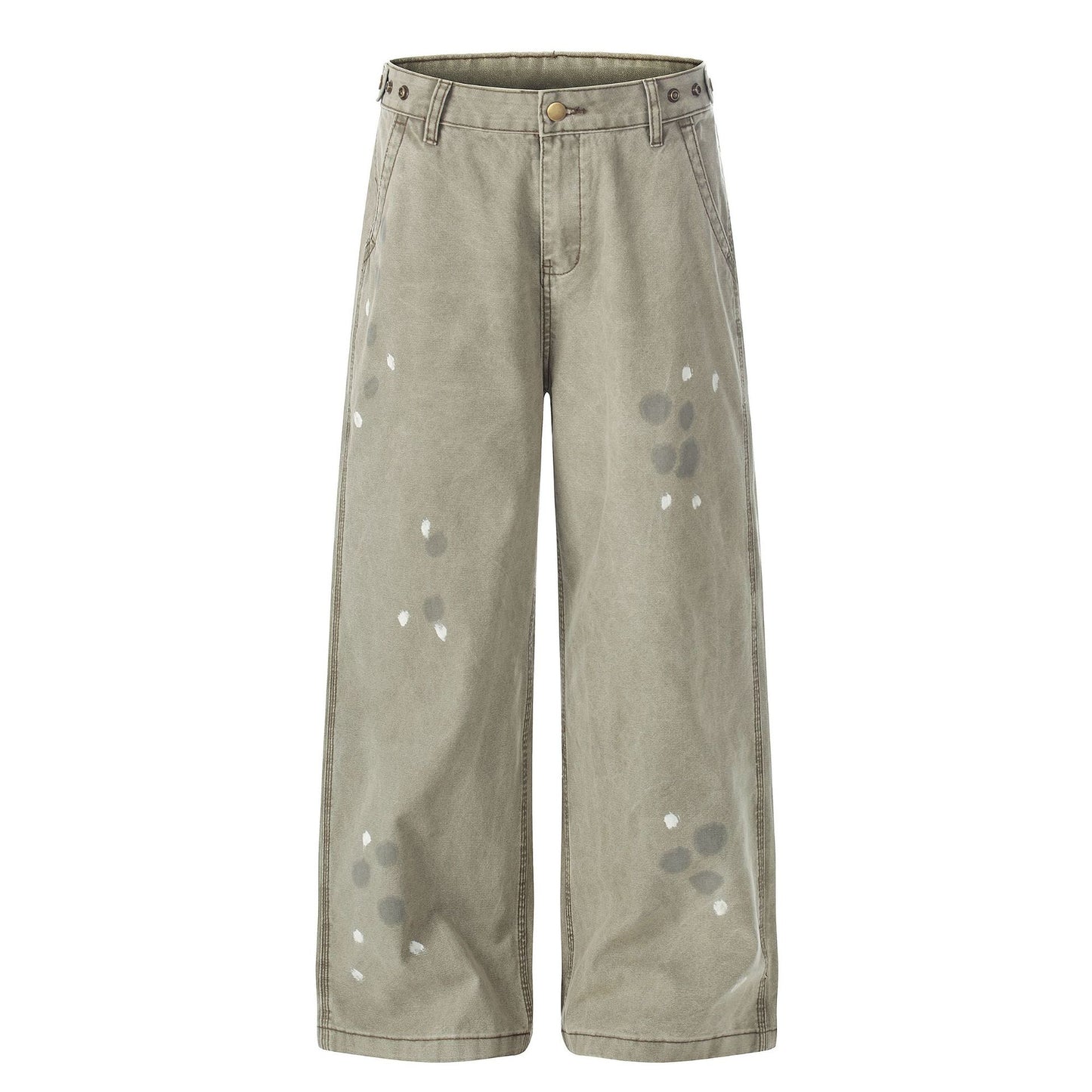 Washed Paint Straight Denim Jeans WN26056