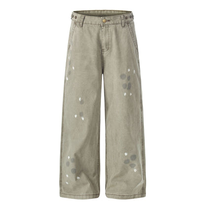 Washed Paint Straight Denim Jeans WN26056