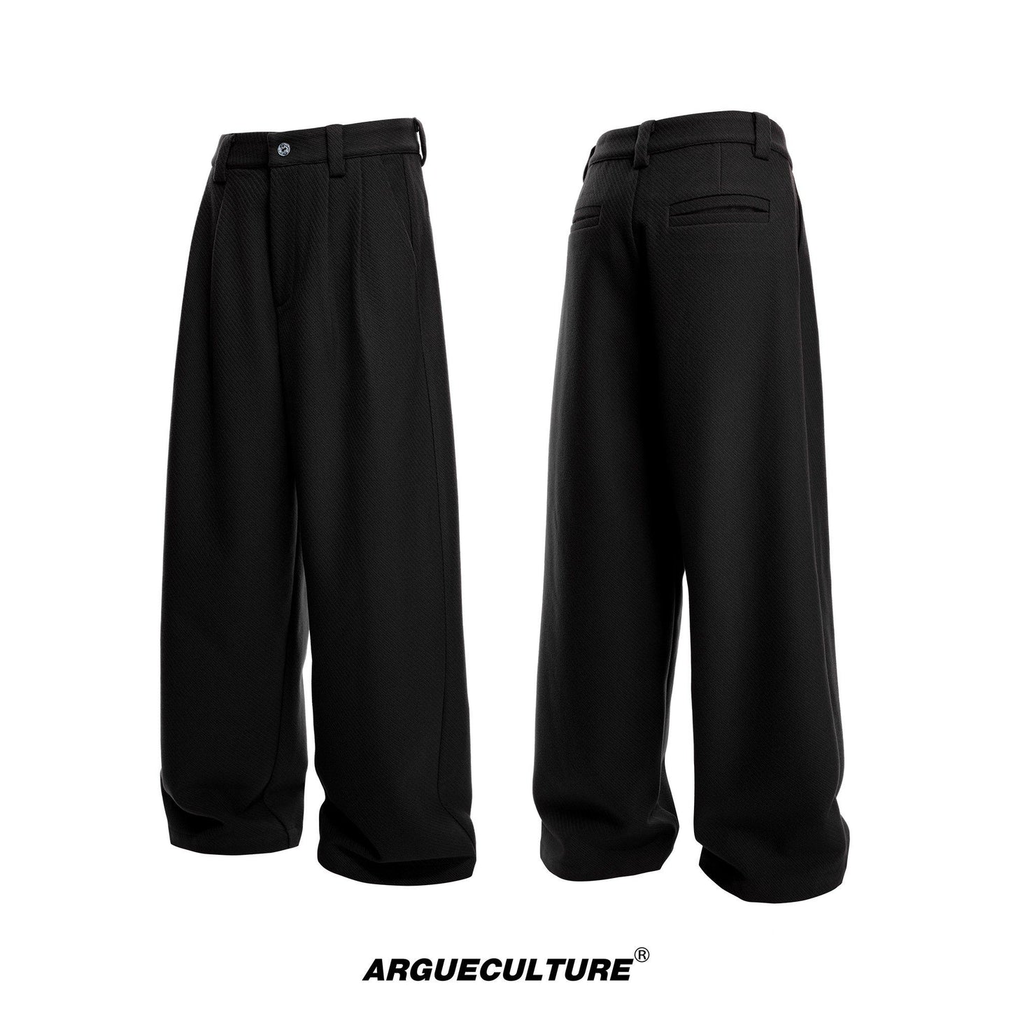 Layered Tailored Jacket & Drape Wide Leg Pants Setup WN23328