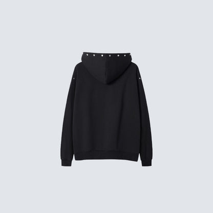 Studs Graphic Print Pocket Hoodie WN28003