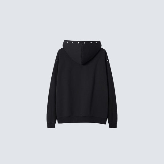 Studs Graphic Print Pocket Hoodie WN28003