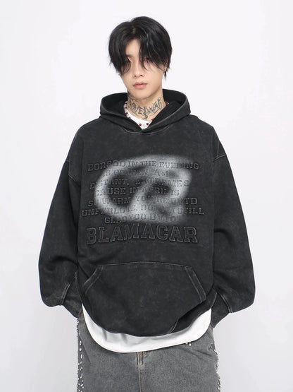 Oversize Letter Design Hoodie WN8734