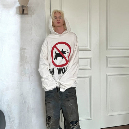 Letter Print Fleece Lining Oversize Hoodie WN21325