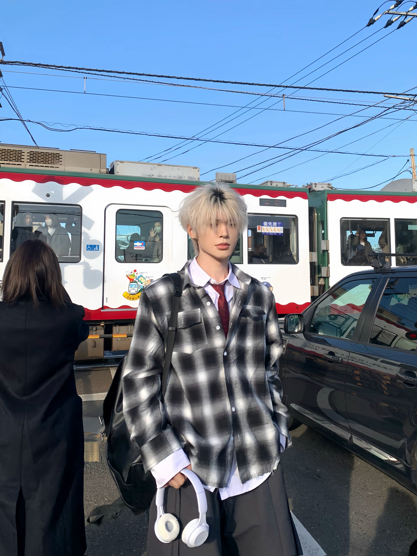 Plaid Stripe Long Sleeve Shirt WN19831