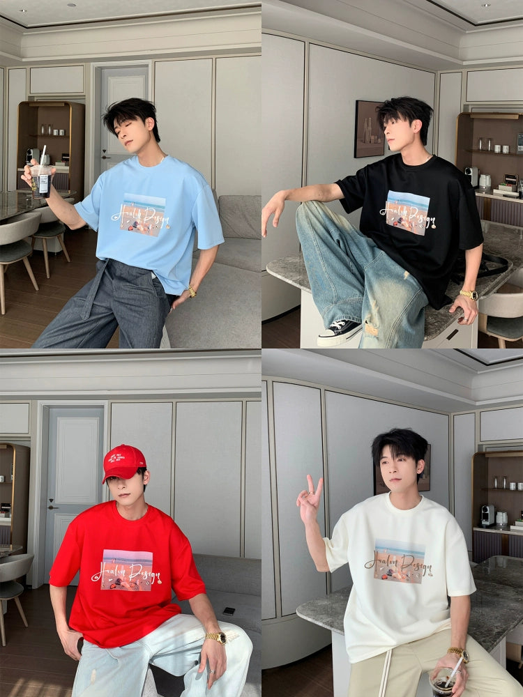 Print Oversize Short Sleeve T-Shirt WN20437