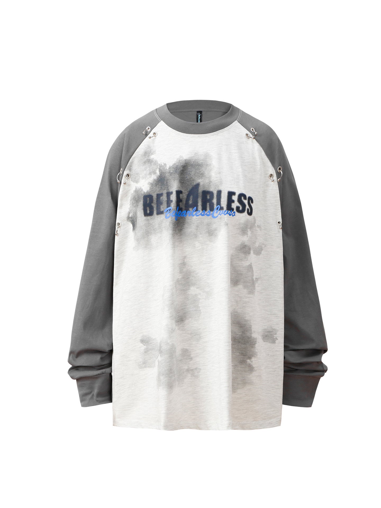 Dirty Eyelet Letter Print Long Sleeve T-Shirt WN26187