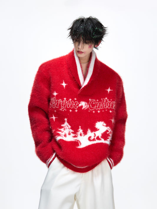 Woolen V-neck Knit Sweater WN22659