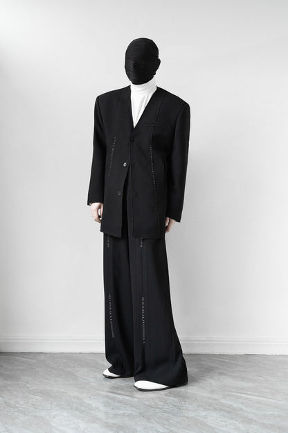 Hand-Stitched Edge Tailored Jacket & Trousers Setup WN11901