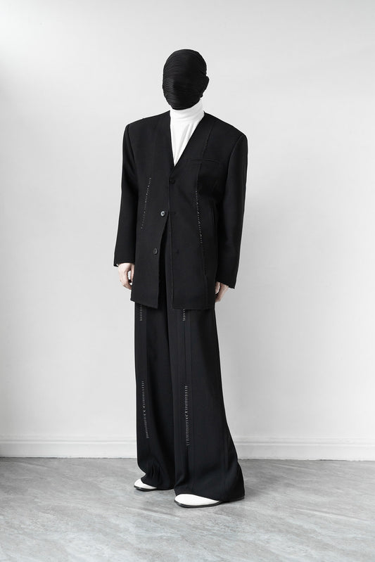 Hand-Stitched Edge Tailored Jacket & Trousers Setup WN11901