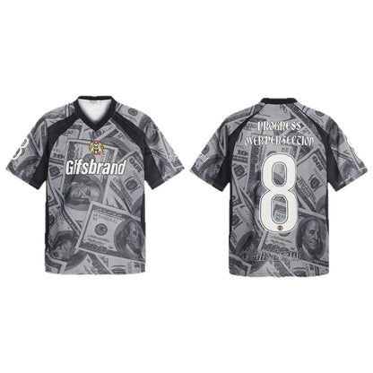 Sporty Graphic Print V-Neck Short Sleeve T-Shirt WN26450