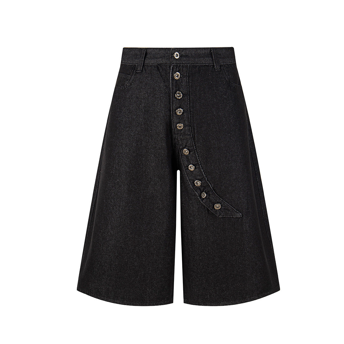 Washed Wide Leg Denim Short Pants WN25572